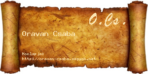 Oravan Csaba névjegykártya