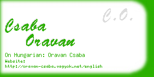 csaba oravan business card